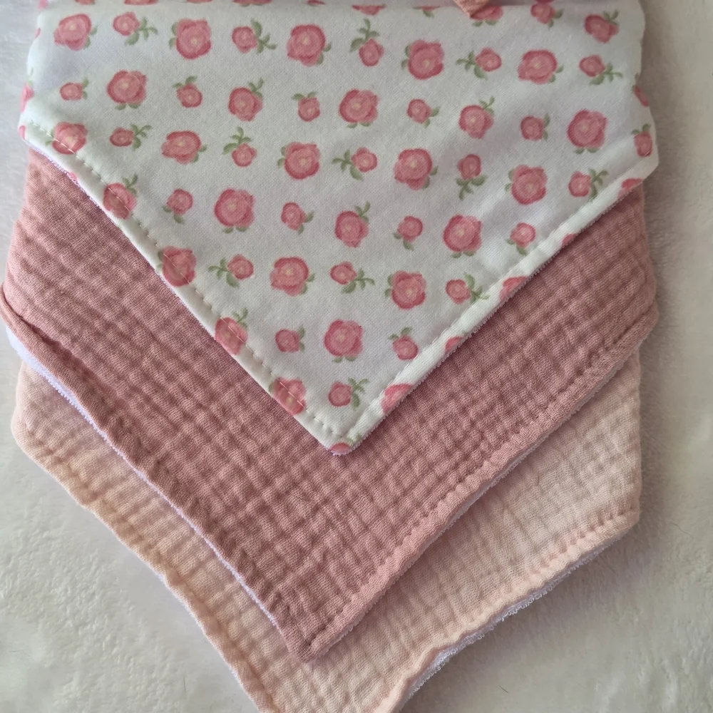 Baby Bow Headband Bandana Bib 6 Pack Gift Set Pink White Floral Ava Olivia NWT
